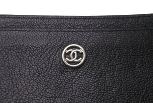 CHANEL シャネル カードケース 11番台 ココマーク ブラック レザー A20906 シルバー金具 良品 中古 63130
