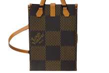 Load image into Gallery viewer, 新品同様 LOUIS VUITTON ルイヴィトン NIGO ダミエ ジャイアント LVスクエアード N40355 ミニトート 2020AW ブラウン 中古 63131