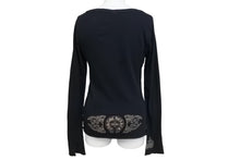 Load image into Gallery viewer, CHROME HEARTS クロムハーツ アームクロス デザイン Vネック 長袖Ｔシャツ ブラック ロゴ サイズS 美品 中古 63133