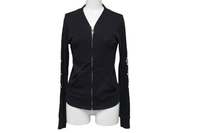 CHROME HEARTS クロムハーツ ブルゾン 20729 サイズP ダガージップ ブラック コットン シルバ−925 美品 中古 63136