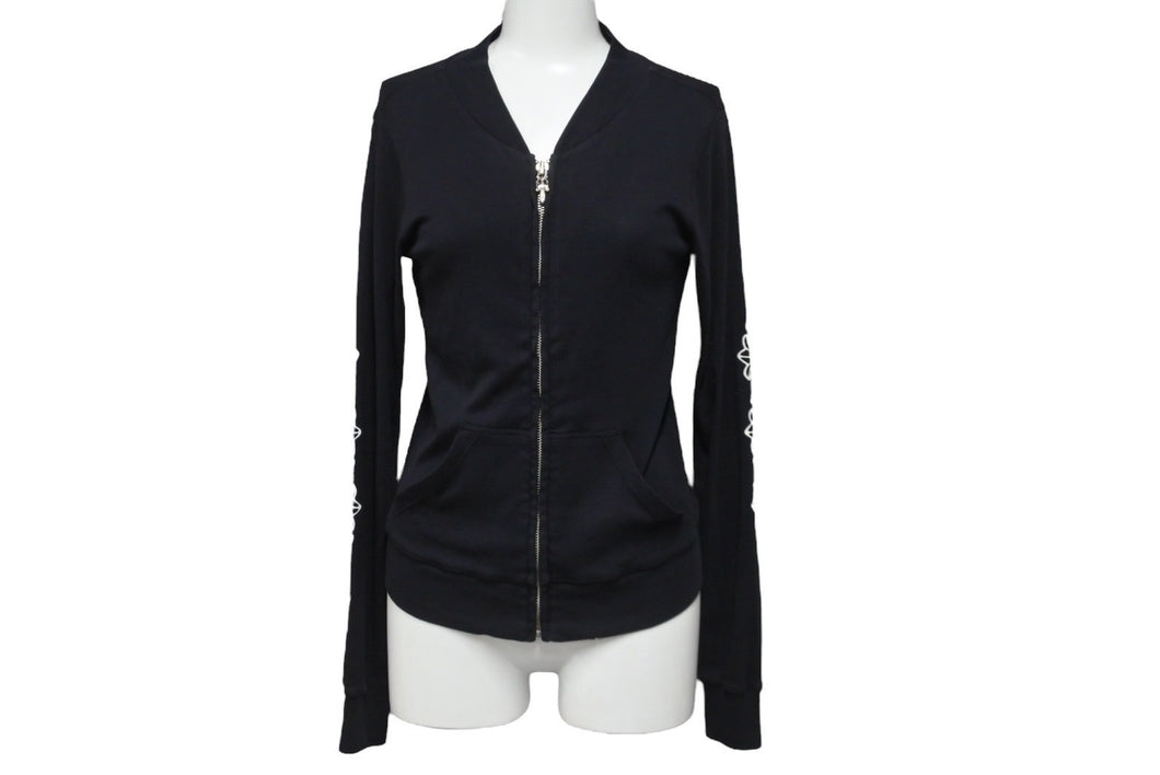 CHROME HEARTS クロムハーツ ブルゾン 20729 サイズP ダガージップ ブラック コットン シルバ−925 美品 中古 63136
