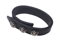 Load image into Gallery viewer, CHROME HEARTS クロムハーツ ブレスレット クロス 3BTN/2SNP 3ボタン2スナップ ブラック レザー シルバー925 美品 中古 63140