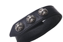Load image into Gallery viewer, CHROME HEARTS クロムハーツ ブレスレット クロス 3BTN/2SNP 3ボタン2スナップ ブラック レザー シルバー925 美品 中古 63140