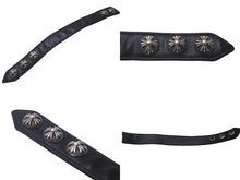 Load image into Gallery viewer, CHROME HEARTS クロムハーツ ブレスレット クロス 3BTN/2SNP 3ボタン2スナップ ブラック レザー シルバー925 美品 中古 63140
