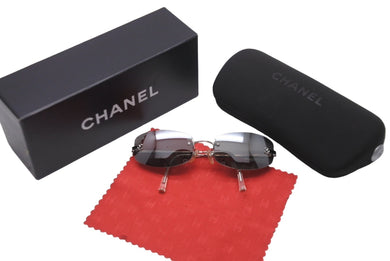 CHANEL シャネル サングラス サイズ54◻︎19 130 ココマーク 4002 c.124/22 シルバー リムレス 美品 中古 63151