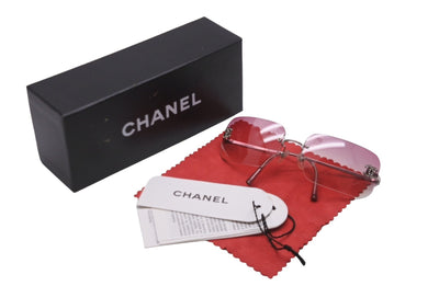 CHANEL シャネル サングラス ココマーク ラインストーン グラデーション 62◻︎17 120 ピンク 4017-D c.124/58 美品 中古 63153