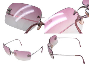 CHANEL シャネル サングラス ココマーク ラインストーン グラデーション 62◻︎17 120 ピンク 4017-D c.124/58 美品 中古 63153
