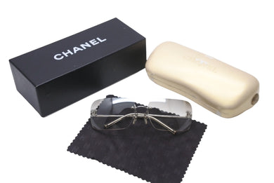 CHANEL シャネル サングラス サイズ62▫︎17 120 ココマーク グラデーション グレー クリア 4017-D c.159/6I 美品 中古 63154