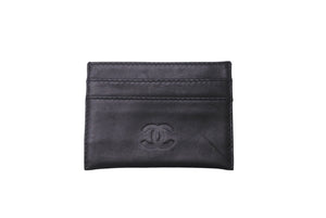 CHANEL シャネル カードケース ココマーク 5番台 ブラック レザー 美品 中古 63156