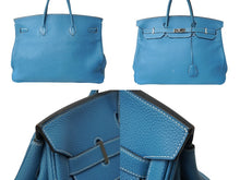Load image into Gallery viewer, 激レア HERMES エルメス ハンドバッグ バーキン50 トリヨンクレマンス □J刻印 ブルージーン シルバー金具 美品 中古 63157