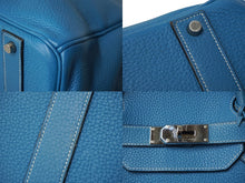 Load image into Gallery viewer, 激レア HERMES エルメス ハンドバッグ バーキン50 トリヨンクレマンス □J刻印 ブルージーン シルバー金具 美品 中古 63157