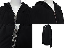 Load image into Gallery viewer, CHROME HEARTS クロムハーツ ブルゾン ジャケット サイズXL ブラック ナイロン カシミヤ レザー シルバー925 美品 中古 63160