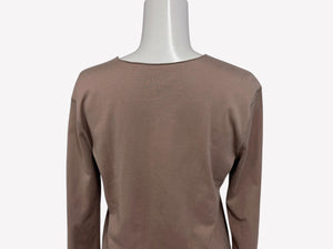 Lucien Pellat-Finet ルシアンペラフィネ 長袖カットソー Tシャツ サイズS ブラウン ピンク プリント FEEL SO HIGH 美品 中古 4b006318