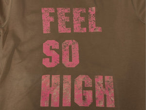 Lucien Pellat-Finet ルシアンペラフィネ 長袖カットソー Tシャツ サイズS ブラウン ピンク プリント FEEL SO HIGH 美品 中古 4b006318