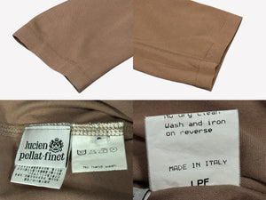 Lucien Pellat-Finet ルシアンペラフィネ 長袖カットソー Tシャツ サイズS ブラウン ピンク プリント FEEL SO HIGH 美品 中古 4b006318