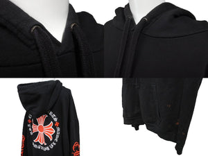 CHROME HEARTS クロムハーツ パーカー サイズXXL CHクロス ロゴ プリント ブラック コットン 良品 中古 63183