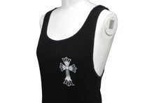 Load image into Gallery viewer, CHROME HEARTS クロムハーツ タンクトップ ノースリーブ サイズM ブラック CH クロス コットン 美品 中古 63184