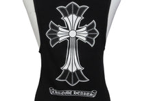 Load image into Gallery viewer, CHROME HEARTS クロムハーツ タンクトップ ノースリーブ サイズM ブラック CH クロス コットン 美品 中古 63184