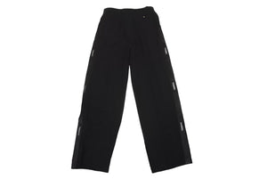CHANEL シャネル 紙タグ サイドライン ロゴ ワイドパンツ ウール P05760 ココマークボタン ブラック 美品 中古 63192