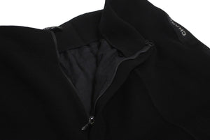 CHANEL シャネル 紙タグ サイドライン ロゴ ワイドパンツ ウール P05760 ココマークボタン ブラック 美品 中古 63192