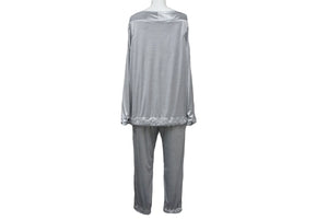 CHANEL シャネル ココマーク 長袖Tシャツ オールインワン セットアップ P43485K04412 AW002 グレー シルバー金具 美品 中古 63194