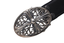 Load image into Gallery viewer, 極美品 CHROME HEARTS クロムハーツ OVAL CROSS STRAP 1.5/1.5 クラシック オーバルクロス バックル レザーベルト サイズ28 中古 63201