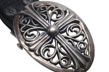 Load image into Gallery viewer, 極美品 CHROME HEARTS クロムハーツ OVAL CROSS STRAP 1.5/1.5 クラシック オーバルクロス バックル レザーベルト サイズ28 中古 63201