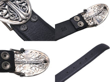 Load image into Gallery viewer, 極美品 CHROME HEARTS クロムハーツ OVAL CROSS STRAP 1.5/1.5 クラシック オーバルクロス バックル レザーベルト サイズ28 中古 63201