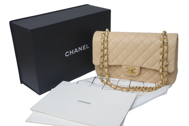 新品未使用 CHANEL シャネル Wフラップ 25 ショルダーバッグ ランダム マトラッセ シルバー金具 ベージュ 中古 63451