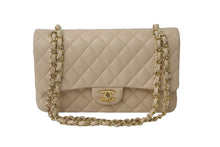 Load image into Gallery viewer, 新品未使用 CHANEL シャネル Wフラップ 25 ショルダーバッグ ランダム マトラッセ シルバー金具 ベージュ 中古 63451