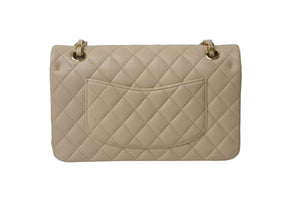新品未使用 CHANEL シャネル Wフラップ 25 ショルダーバッグ ランダム マトラッセ シルバー金具 ベージュ 中古 63451