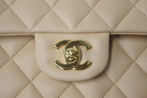 新品未使用 CHANEL シャネル Wフラップ 25 ショルダーバッグ ランダム マトラッセ シルバー金具 ベージュ 中古 63451