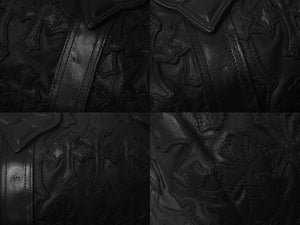 極美品 CHROME HEARTS クロムハーツ セメタリーパッチ ボストンバッグ タイニーダッフル レザー ブラック 中古 63454