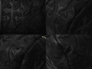 極美品 CHROME HEARTS クロムハーツ セメタリーパッチ ボストンバッグ タイニーダッフル レザー ブラック 中古 63454