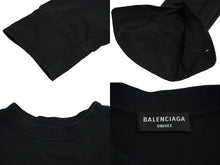 Load image into Gallery viewer, BALENCIAGA バレンシアガ docking long 長袖Tシャツ ブラック T-shirt 22SS 698631 黒 赤 コットン サイズ３ 中古 63457