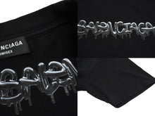 Load image into Gallery viewer, BALENCIAGA バレンシアガ スライムグラフィックロゴ 半袖Ｔシャツ 612966 2021SS 黒 ブラック 中古 63459