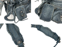 Load image into Gallery viewer, 新品同様 BALENCIAGA バレンシアガ NEO CAGOLE CITY ハンドバッグ デニム 751523 2AANY 4317 シルバー金具 中古 63466
