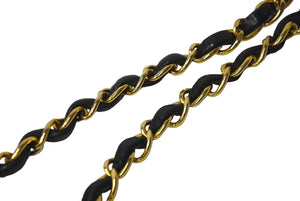 CHANEL シャネル Wフラップ マトラッセ チェーン ショルダーバッグ 23cm 4番台 ラムスキン ブラック ゴールド金具 美品 中古 63468