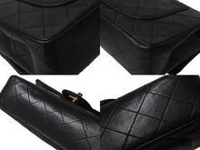 Load image into Gallery viewer, CHANEL シャネル Wフラップ マトラッセ チェーン ショルダーバッグ 23cm 4番台 ラムスキン ブラック ゴールド金具 美品 中古 63468