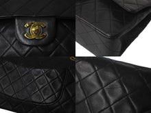Load image into Gallery viewer, CHANEL シャネル チェーンショルダーバッグ Wフラップ マトラッセ25 ラムスキン 2番台 ブラック ゴールド金具 美品 中古 63471