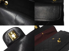 Load image into Gallery viewer, CHANEL シャネル チェーンショルダーバッグ Wフラップ マトラッセ25 ラムスキン 2番台 ブラック ゴールド金具 美品 中古 63471