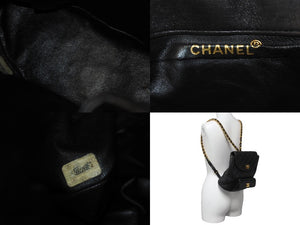 CHANEL シャネル マトラッセ リュック Wココマーク バックパック ココマーク 2番台 1993年 ラムスキン ブラック ゴールド金具 良品 中古 63472