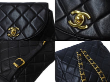 Load image into Gallery viewer, CHANEL シャネル マトラッセ リュック Wココマーク バックパック ココマーク 2番台 1993年 ラムスキン ブラック ゴールド金具 良品 中古 63472