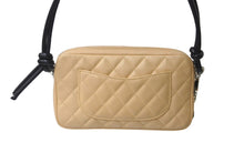 Load image into Gallery viewer, CHANEL シャネル ポーチ ハンドバッグ カンボンライン ココマーク 8番台 ラムスキン ベージュ ブラック 美品 中古 63476