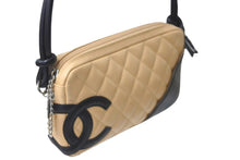 Load image into Gallery viewer, CHANEL シャネル ポーチ ハンドバッグ カンボンライン ココマーク 8番台 ラムスキン ベージュ ブラック 美品 中古 63476