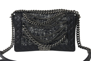CHANEL シャネル ボーイシャネル ショルダーバッグ ワンショルダー A67920 18番台 ブラック シルバー金具 美品 中古 63484