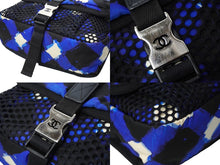 Load image into Gallery viewer, CHANEL シャネル エアライン ショルダーバック メッセンジャーバッグ A93385 ブルー ブラック ホワイト シルバー金具 中古 63485