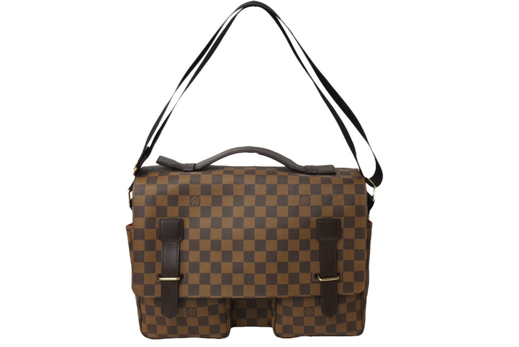 極美品 LOUIS VUITTON ルイ ヴィトン ダミエ ブロードウェイ ショルダーバッグ N42270 ブラウン ゴールド金具 中古 63488