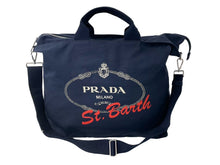 Load image into Gallery viewer, PRADA プラダ 2WAY トートバッグ カナパ 限定 2VG022 コットンキャンバス ネイビー シルバー金具 美品 中古 63492