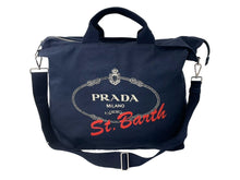 Load image into Gallery viewer, PRADA プラダ 2WAY トートバッグ カナパ 限定 2VG022 コットンキャンバス ネイビー シルバー金具 美品 中古 63492